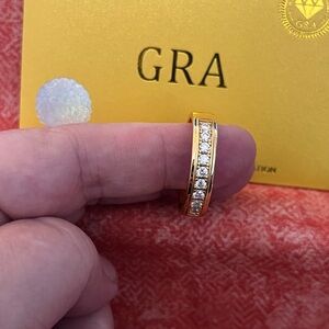 Luxurious 14k Moissanite Gold Diamond Ring Sz 12 Mens